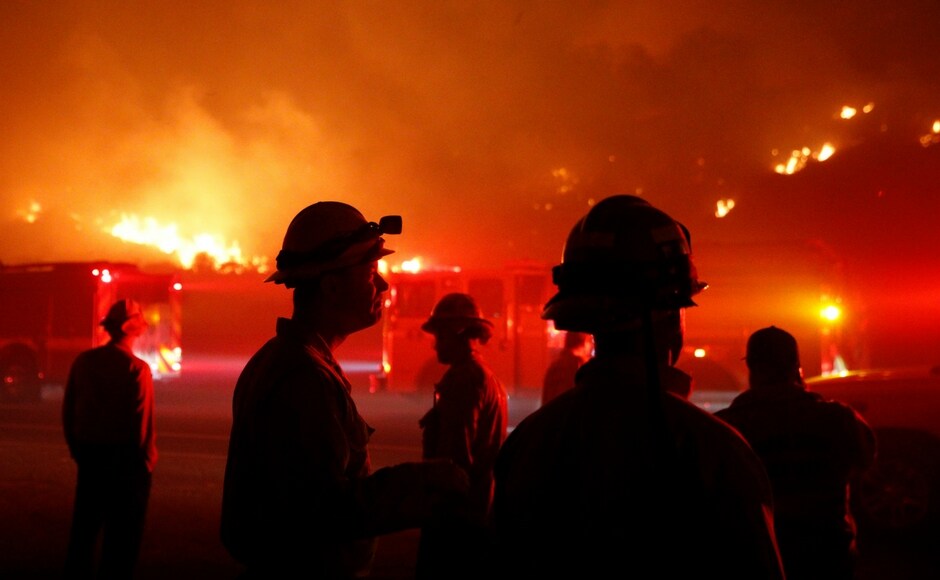 A firefighter and a civilian fleeing the flames died in the Thomas fire as days of unrelentingly dry, gusty winds drove the flames. AP California wildfire becomes biggest in state's history; 2 killed in over 2 weeks, 18,000 homes at risk