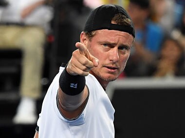 Lleyton Hewitt of Australia reacts during his "Tie Break Tens" tennis tournament match against Rafael Nadal of Spain in Melbourne on January 10, 2018. / AFP PHOTO / WILLIAM WEST / -- IMAGE RESTRICTED TO EDITORIAL USE - STRICTLY NO COMMERCIAL USE --