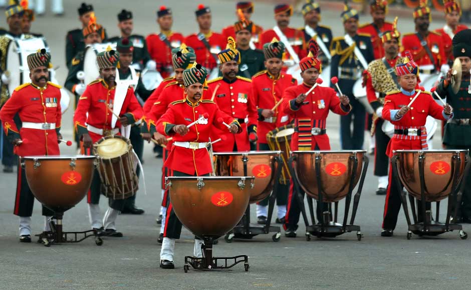 The ceremony this year at Vijay Chowk saw several military bands, pipes and drums bands from regimental centres and battalions enthralling the crowd, with a clear sky and relatively warm weather adding to the cheerful atmosphere. PTI The ceremony this year at Vijay Chowk saw several military bands, pipes and drums bands from regimental centres and battalions enthralling the crowd, with a clear sky and relatively warm weather adding to the cheerful atmosphere. PTI