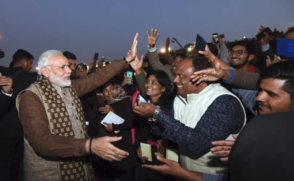 The function began with President Ram Nath Kovind arriving at the venue, his first appearance as the head of State during Beating Retreat ceremony. Breaking protocol, Prime Minister Narendra Modi also decided to meet people in the audience after the ceremony. Twitter@narendramodi The function began with President Ram Nath Kovind arriving at the venue, his first appearance as the head of State during Beating Retreat ceremony. Breaking protocol, Prime Minister Narendra Modi also decided to meet people in the audience after the ceremony. Twitter@narendramodi