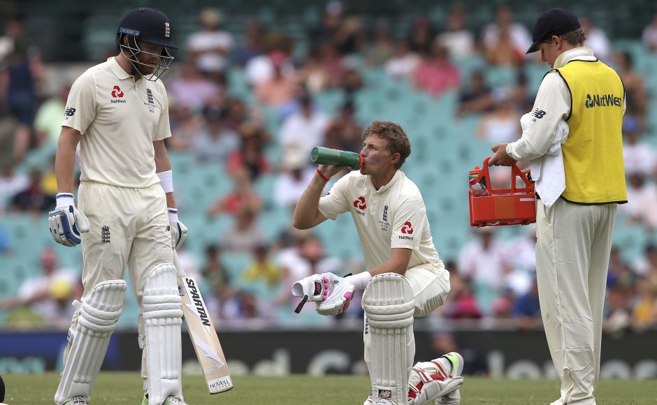 Joe Root, who resumed his innings after the fall of Moeen Ali's wicket, during a break of play against Australia. AP Pat Cummins stars as Australia trounce England by an innings and 123 runs to win Ashes 4-0