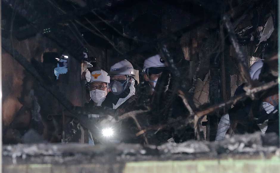 The six-storey structure housed a nursing home as well as the Sejong Hospital, and around 200 people were inside when the fire broke out according to police. AP The six-storey structure housed a nursing home as well as the Sejong Hospital, and around 200 people were inside when the fire broke out according to police. AP