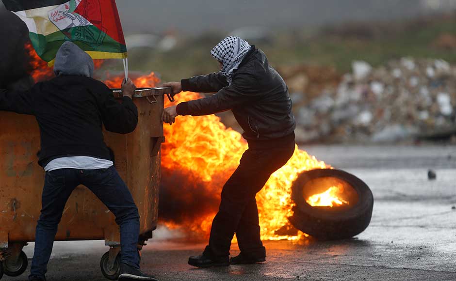 On Tuesday, a general strike was observed in the Palestinian territories, but there were expressions of resignation among some. A spokesman for Palestinian president Mahmud Abbas said the strike was a "message of rejection of the visit and the American position". AP On Tuesday, a general strike was observed in the Palestinian territories, but there were expressions of resignation among some. A spokesman for Palestinian president Mahmud Abbas said the strike was a "message of rejection of the visit and the American position". AP