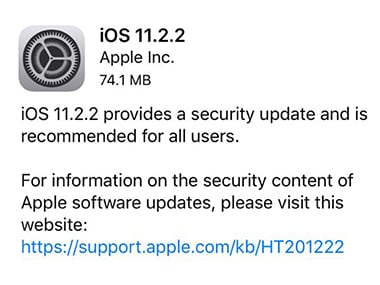 Apple issues iOS 11.2.2, macOS and Safari updates to mitigate the Spectre vulnerability on supported devices