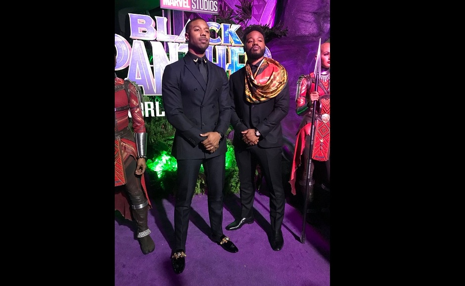 Actor Michael Jordan and director Ryan Coogler (right) arrive at the Los Angeles premiere of Black Panther. Twitter/@theblackpanther Actor Michael Jordan and director Ryan Coogler (right) arrive at the Los Angeles premiere of Black Panther. Twitter/@theblackpanther
