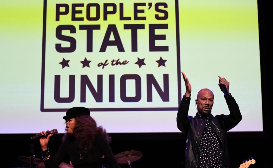 Recording artists Common and Andra Day perform during the event a day ahead of President Trump's State of The Union speech to Congress. Reuters Recording artists Common and Andra Day perform during the event a day ahead of President Trump's State of The Union speech to Congress. Reuters