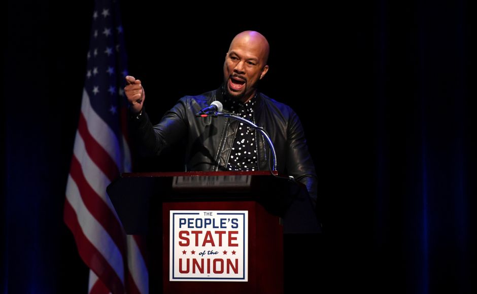 Rapper and actor Common speaks during the People's State of the Union event. Reuters Rapper and actor Common speaks during the People's State of the Union event. Reuters