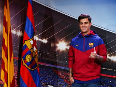 FC Barcelona's new signing Philippe Coutinho during the presentation. Reuters