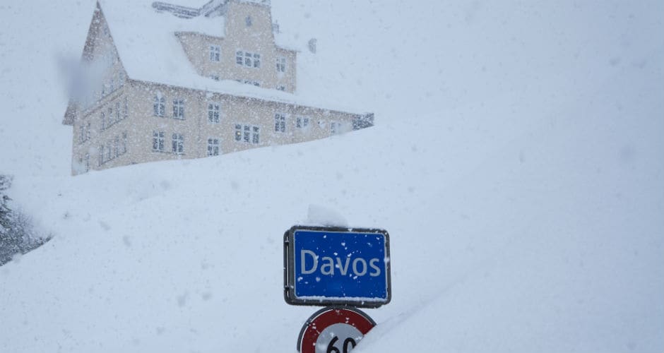 Meanwhile, the resort town of Davos was receiving heavy snowfall while the World Economic Forum was underway. AP Meanwhile, the resort town of Davos was receiving heavy snowfall while the World Economic Forum was underway. AP