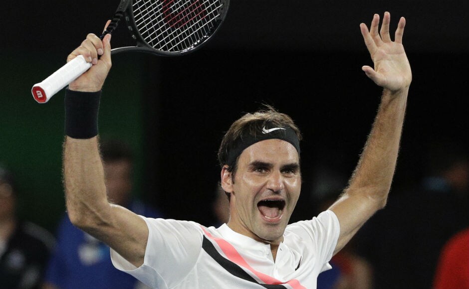 That's it! Roger Federer dominates the fifth set 6-1 to win his sixth Australian Open title. A five-set thriller. The look of sheer joy on his face. That's it! Roger Federer dominates the fifth set 6-1 to win his sixth Australian Open title. A five-set thriller. The look of sheer joy on his face.