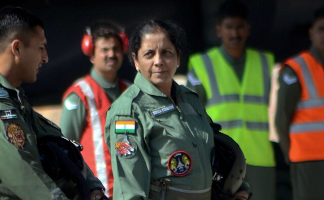 The defence minister wore a G-suit and sat behind the pilot during the flight. The sortie lasted 30 minutes. The jet has nuclear strike capability and power to penetrate deep into enemy territory. PTI The defence minister wore a G-suit and sat behind the pilot during the flight. The sortie lasted 30 minutes. The jet has nuclear strike capability and power to penetrate deep into enemy territory. PTI