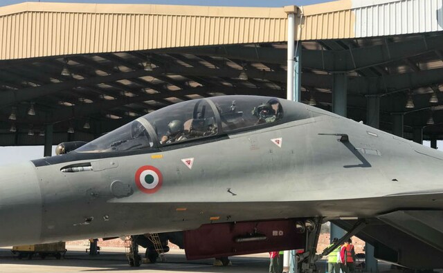 Sukhoi Su-30 MKI is the advanced version of the Russian Sukhoi Su-30. It is a twin-jet multirole air superiority fighter developed by Russia’s Sukhoi and built under licence by India’s Hindustan Aeronautics Limited (HAL) for the Indian Air Force (IAF). PTI Sukhoi Su-30 MKI is the advanced version of the Russian Sukhoi Su-30. It is a twin-jet multirole air superiority fighter developed by Russia’s Sukhoi and built under licence by India’s Hindustan Aeronautics Limited (HAL) for the Indian Air Force (IAF). PTI