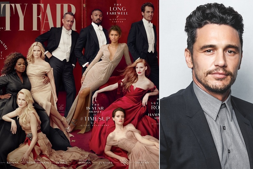 James Franco sat for the Vanity Fair photo shoot but was then digitally removed from the cover following the allegations. Image courtesy: Vanity Fair