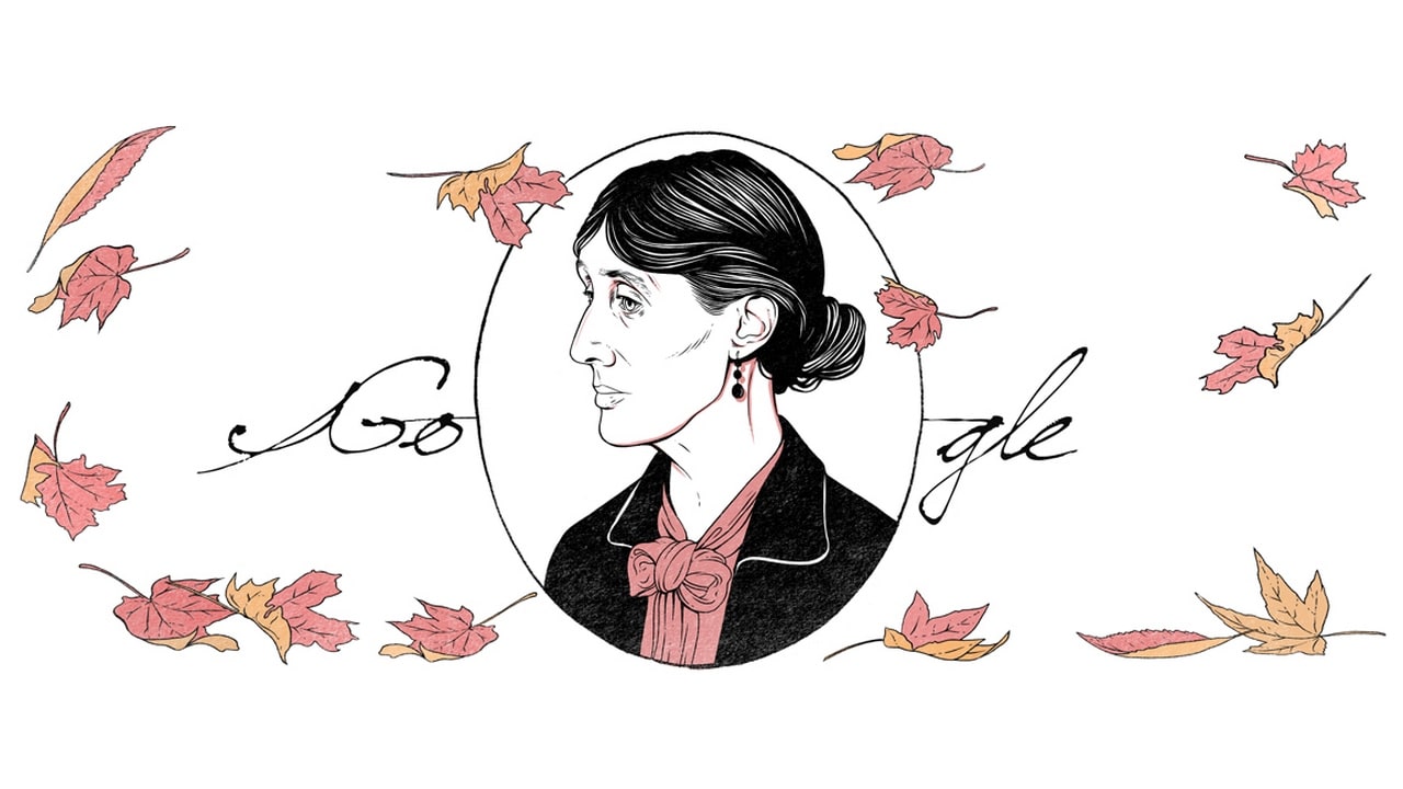 The Google Doodle celebrates Virginia Woolf’s 136th birthday. Google
