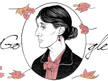 The Google Doodle celebrates Virginia Woolf’s 136th birthday. Google