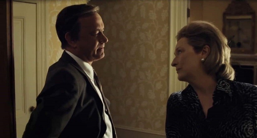 Tom Hanks and Meryl Streep in a still from the Post