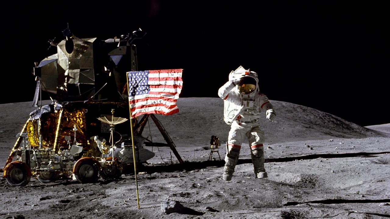 John Young on Moon. NASA