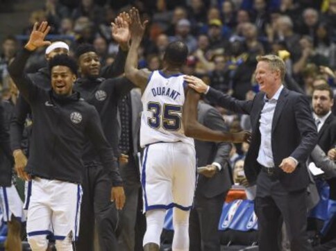 NBA: Kevin Durant in command as Warriors down Cavaliers, Thunder overcome 15-point deficit to win NBA: Kevin Durant in command as Warriors down Cavaliers, Thunder overcome 15-point deficit to win