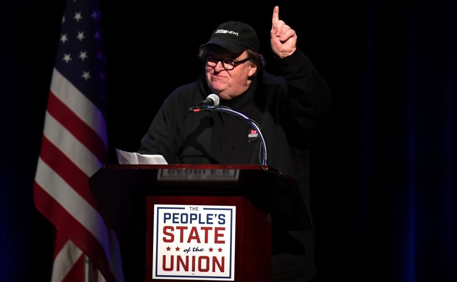 Documentary filmmaker Michael Moore had announced the news of the event on Twitter, encouraging his followers to come. Reuters Documentary filmmaker Michael Moore had announced the news of the event on Twitter, encouraging his followers to come. Reuters