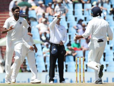 Ashwin took 3 wickets on Day one of the 2nd Test against South Africa. Image courtesy: Twitter @BCCI