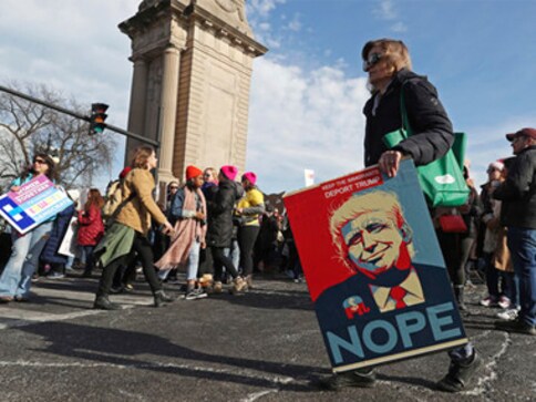 Thousands take part in Women's March across US to mark Donald Trump's second year into presidency