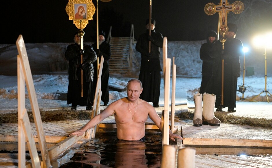 The 65-years-old leader, who is campaigning for re-election in the presidential poll, grew up under the Communist rule where an open show of religion was frowned upon. As president, Putin has given the church a major voice in society. AP Orthodox Christians across the world take Epiphany plunge to commemorate baptism of Jesus Christ
