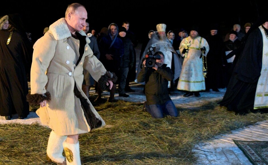 The Russian president, Vladimir Putin joined pilgrims to take the icy dip and known to have become a frequent attendee of Russian Orthodox ceremonies. AP Orthodox Christians across the world take Epiphany plunge to commemorate baptism of Jesus Christ