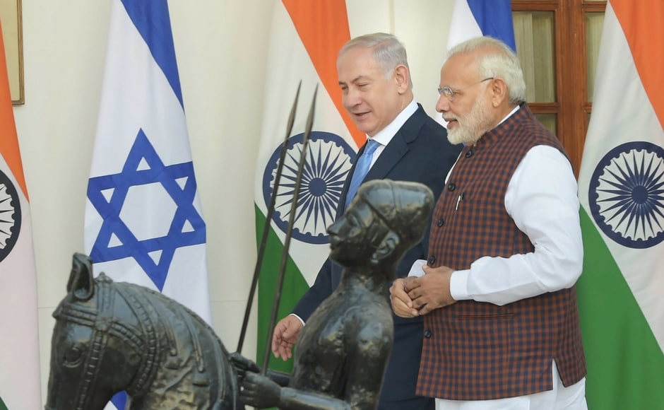 Netanyahu arrived in Delhi on Sunday on a six-day visit with a delegation of senior Israeli officials and high-level businesses. During his stay, the Israeli prime minister will also visit Gujarat and Mumbai. PTI Netanyahu arrived in Delhi on Sunday on a six-day visit with a delegation of senior Israeli officials and high-level businesses. During his stay, the Israeli prime minister will also visit Gujarat and Mumbai. PTI