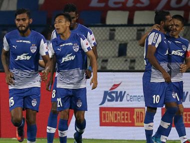 Bengaluru Blues scored goals on either side of the half to regain top spot on points table. Image Courtesy: Twitter @indsuperleague