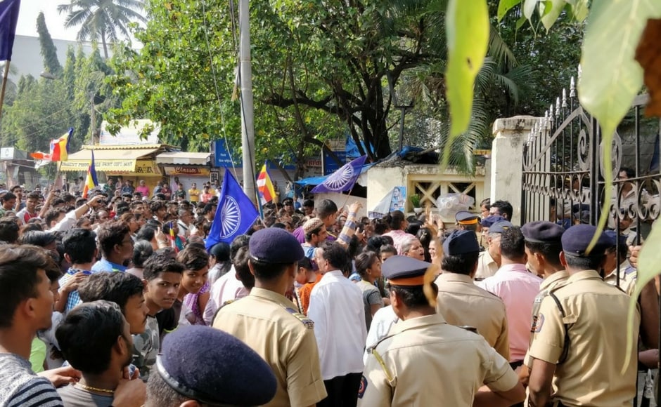 During the day, Ambedkar Samaj supporters tried to barge into Mumbai collector's office after failing to submit a memorandum on the matter. 101Reporters During the day, Ambedkar Samaj supporters tried to barge into Mumbai collector's office after failing to submit a memorandum on the matter. 101Reporters
