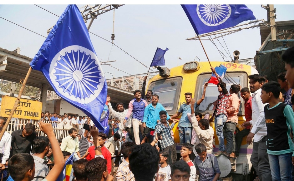 In Mumbai, Dalits began protests in suburban Chembur, Ghatkopar, Kamraj Nagar, Vikhroli, Dindoshi, Kandivali, Jogeshwari, Kalanagar and Mahim. Protesters obstructed services on the Western and Central Railway. PTI In Mumbai, Dalits began protests in suburban Chembur, Ghatkopar, Kamraj Nagar, Vikhroli, Dindoshi, Kandivali, Jogeshwari, Kalanagar and Mahim. Protesters obstructed services on the Western and Central Railway. PTI