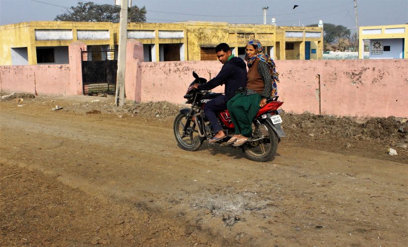 The school in Jora were mortar shells landed outside its gate a few days ago. Image by Sameer Yasir