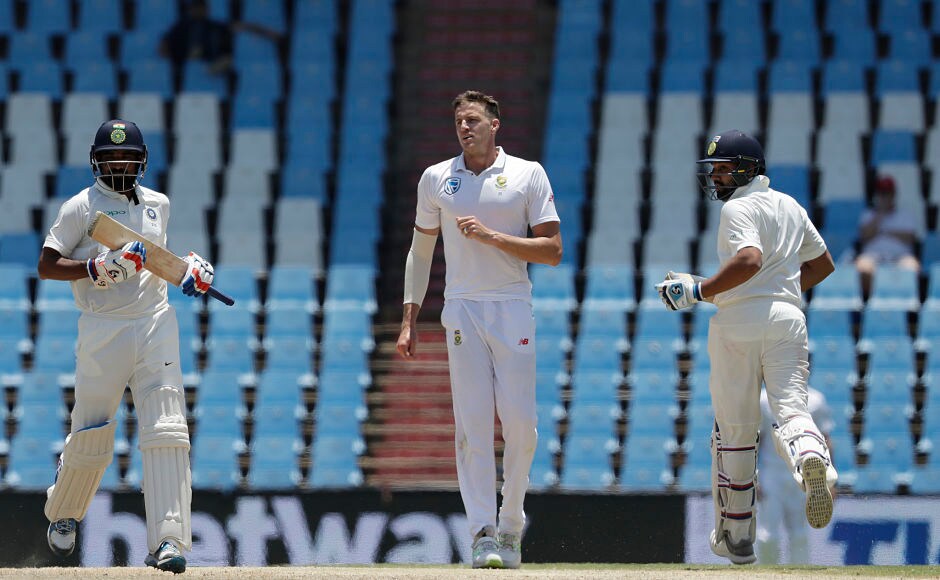 India's Mohammed Shami and Rohit Sharma fought back with a 54-run stand but South Africa didn't let the game drift away. AP India's Mohammed Shami and Rohit Sharma fought back with a 54-run stand but South Africa didn't let the game drift away. AP