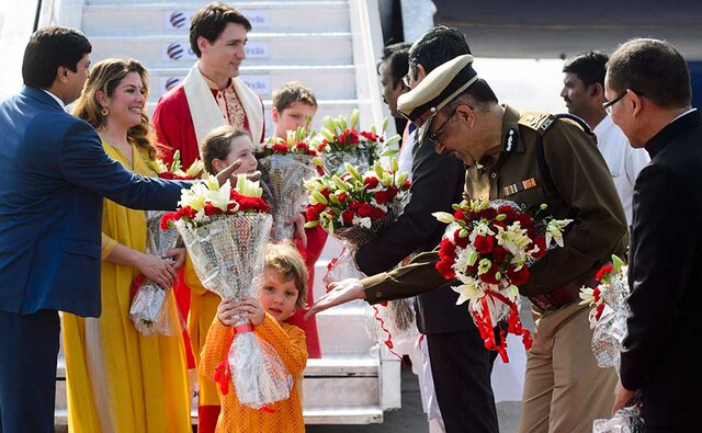 The visiting prime minister and his family, in Gujarat on a day-long visit, were received at the Sardar Vallabhbhai International Airport by Gujarat minister Ganpat Vasava and Chief Secretary Jagdip Narayan Singh. AP The visiting prime minister and his family, in Gujarat on a day-long visit, were received at the Sardar Vallabhbhai International Airport by Gujarat minister Ganpat Vasava and Chief Secretary Jagdip Narayan Singh. AP