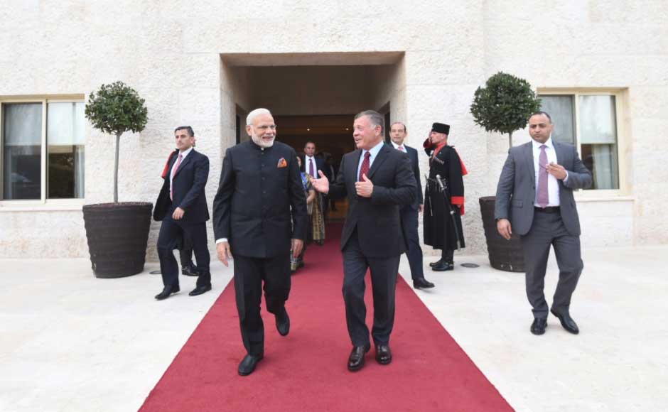 The prime minister's visit will begin from Palestine from on Saturday after transiting through Jordan, where he met Jordanian King Abdullah II. Twitter@narendramodi Narendra Modi in Jordan: Ahead of Palestine visit, PM meets King Abdullah II, interacts with Indian diaspora in Amman