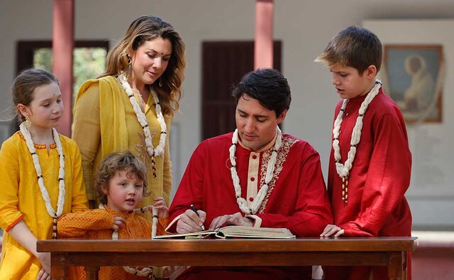 Writing in the visitor's book at the Sabarmati Ashram, Trudeau said: "A beautiful place of peace, humanity and truth that is as needed today as ever." AP Writing in the visitor's book at the Sabarmati Ashram, Trudeau said: "A beautiful place of peace, humanity and truth that is as needed today as ever." AP