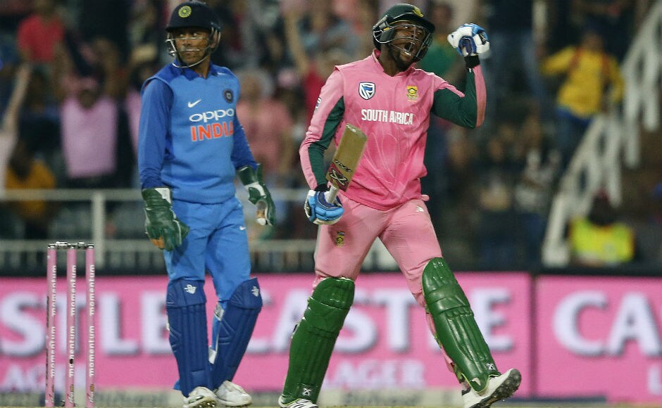 David Miller survived a scare when he was bowled by Yuzvendra Chahal on a no-ball delivery. He made crucial 39 runs before getting dismissed. Andile Phehlukwayo finished the match with a huge six over deep midwicket. AFP South Africa keep series alive after beating India by five wickets in a rain-affected 4th ODI