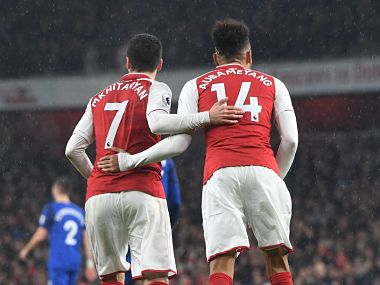 New Arsenal signings Aubameyang and Mkhitaryan will get an early taste of the north London derby atmosphere when they face Tottenham Hotspur on Saturday. Image courtesy: Twitter @Arsenal