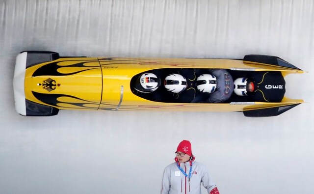 Germany's bobsleigh team of Nico Walther, Kevin Kuske, Christian Poser and Eric Franke train. Reuters Germany's bobsleigh team of Nico Walther, Kevin Kuske, Christian Poser and Eric Franke train. Reuters