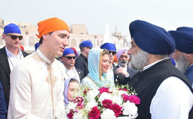 Trudeau visited the Golden Temple where he was welcomed by former deputy chief minister Sukhbir Singh Badal and Union minister Harsimrat Kaur. Twitter @officeofssbadal Trudeau visited the Golden Temple where he was welcomed by former deputy chief minister Sukhbir Singh Badal and Union minister Harsimrat Kaur. Twitter @officeofssbadal