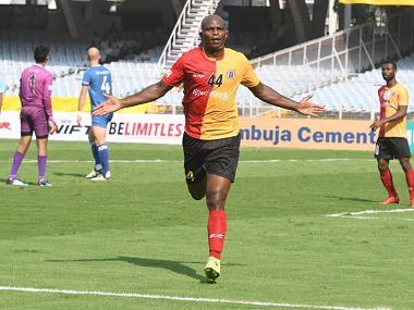 Dudu smashed four goals in East Bengal win, reviving title bid. Image courtesy: Twitter @eastbengalfc