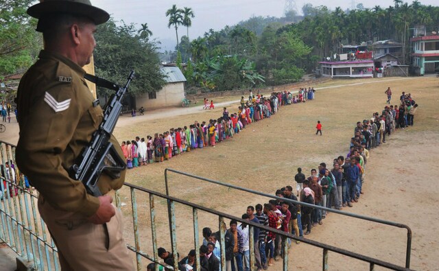 Faults in EVMs and VVPATs in Meghalaya and violent clashes in Nagaland were reported amid an otherwise peaceful Assembly election in both states on Tuesday. Until 5 pm, Meghalaya saw a turnout of 67 percent while 75 percent voters turned up in Nagaland. PTI Faults in EVMs and VVPATs in Meghalaya and violent clashes in Nagaland were reported amid an otherwise peaceful Assembly election in both states on Tuesday. Until 5 pm, Meghalaya saw a turnout of 67 percent while 75 percent voters turned up in Nagaland. PTI