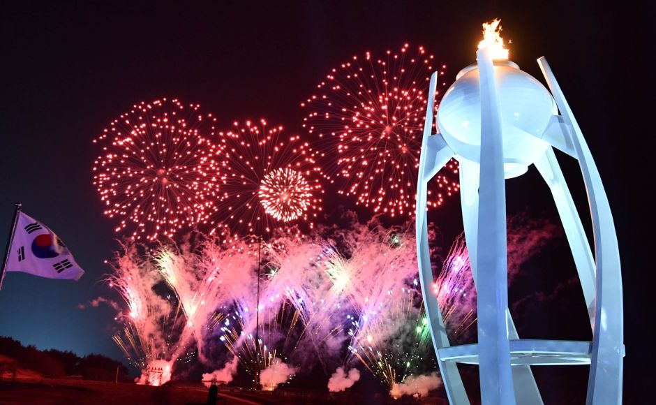 General view of the torch and fireworks during the closing ceremony. Reuters General view of the torch and fireworks during the closing ceremony. Reuters