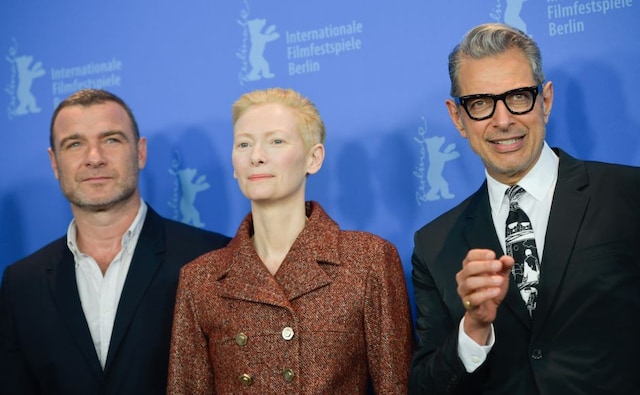 Liev Schreiber, Tilda Swinton and Jeff Goldblum at the Isle of Dogs premier at Berlinale. AFP/Stefanie Loos Liev Schreiber, Tilda Swinton and Jeff Goldblum at the Isle of Dogs premier at Berlinale. AFP/Stefanie Loos