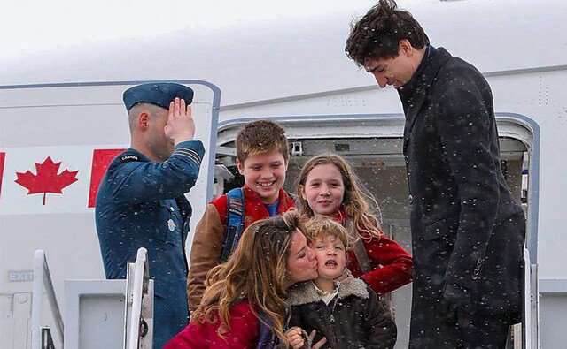 Trudeau's family before leaving for India on Friday. The trip comes nearly three years after Modi visited Canada in April 2015. The last visit of a Canadian prime minister to India was in November 2012. PTI Trudeau's family before leaving for India on Friday. The trip comes nearly three years after Modi visited Canada in April 2015. The last visit of a Canadian prime minister to India was in November 2012. PTI