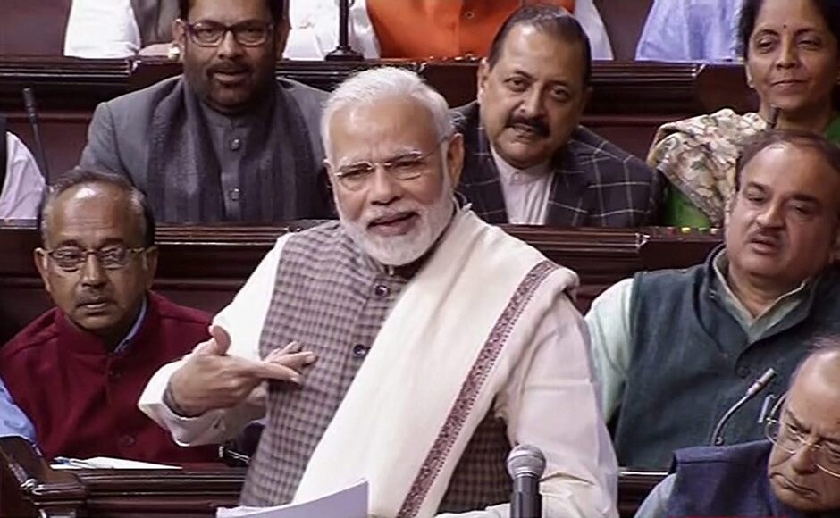 Lambasting Congress, Modi also said that a Congress-<em>mukt</em> India was not his idea but of Mahatma Gandhi's who believed that the party should be disbanded post Independence. His speech was again drowned down at various points by the Opposition. Congress leader Renuka Choudhury was heard loudly guffawing. PTI Stormy day in Parliament as Narendra Modi trains gun at Congress in both Houses; Opposition sloganeering mars PM's speech