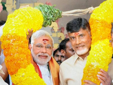 File image of Prime Minister Narendra Modi with Chief Minister Chandrababu Naidu. PTI