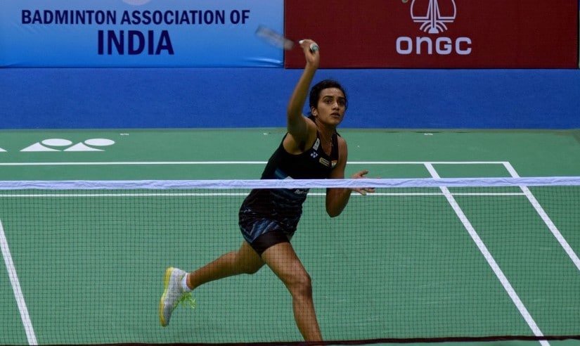 PV Sindhu in action at the Siri Fort Complex. India Open