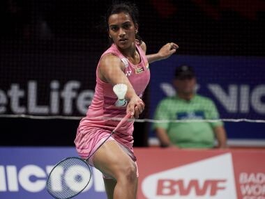 File photo of PV Sindhu India in action. AFP