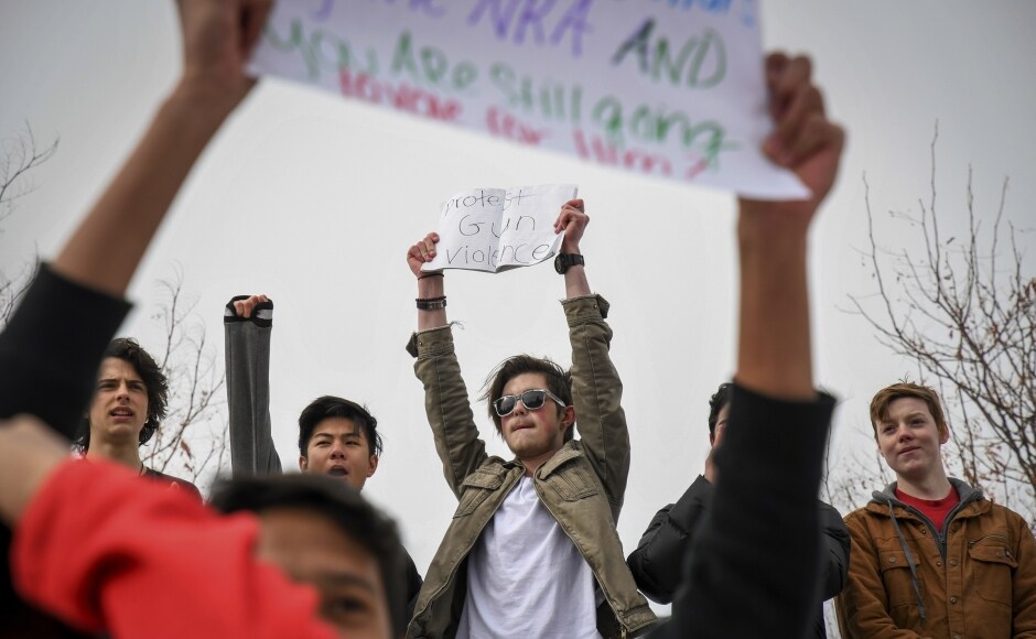 Glenwood Springs High School students took part in a walkout and demonstration during their lunch break in front of the high school in support of the Parkland shooting victims and against the NRA. AP Parkland school shooting: Protests erupt across the US in support of victims and for stricter gun laws